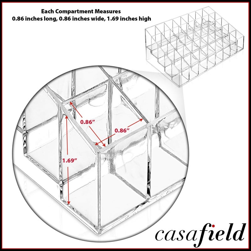 Casafield 40 Slot Acrylic Lipstick & Makeup Organizer - Cosmetic Display Case - Clear - Image 4